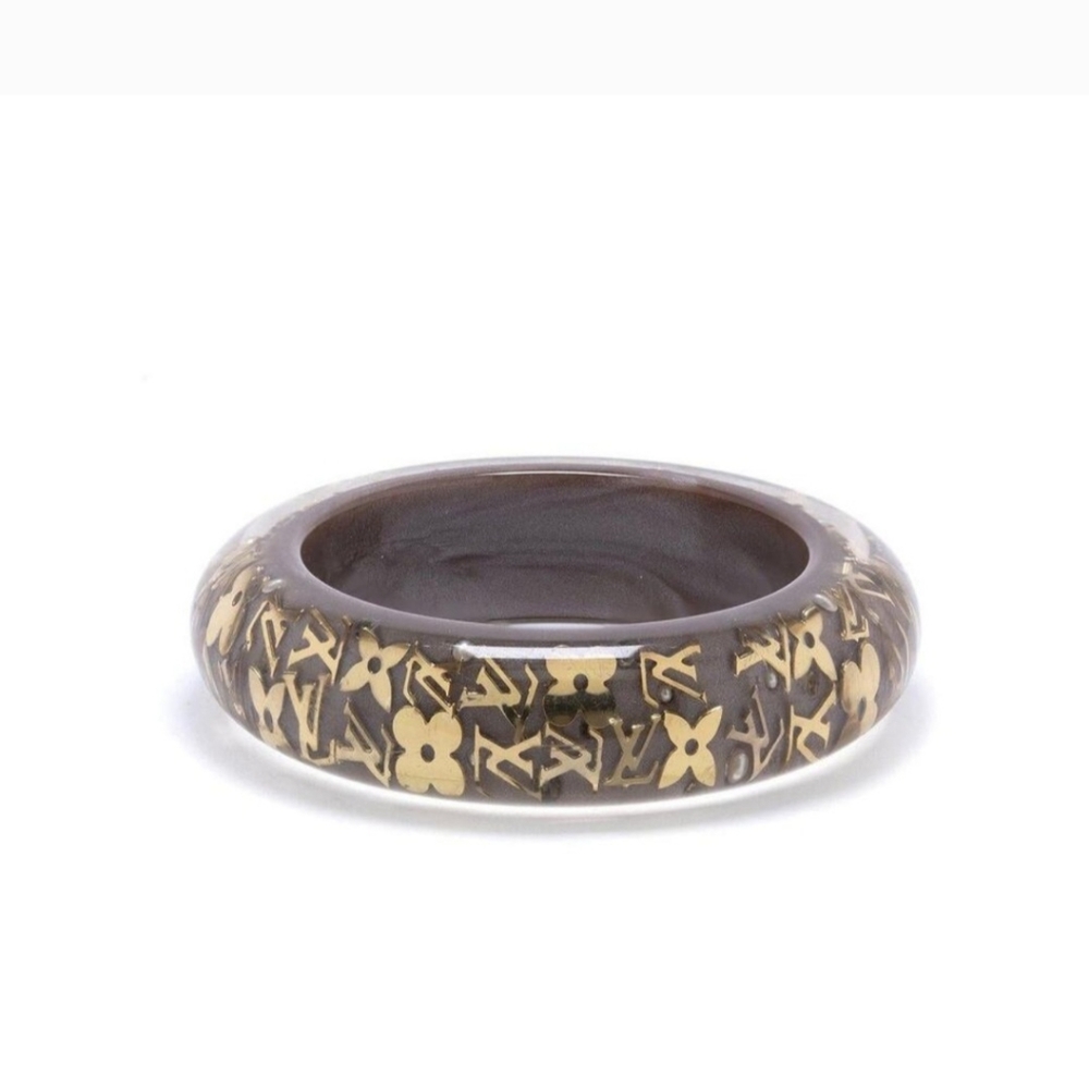 Elegant Gold and Brown Bangle Bracelet